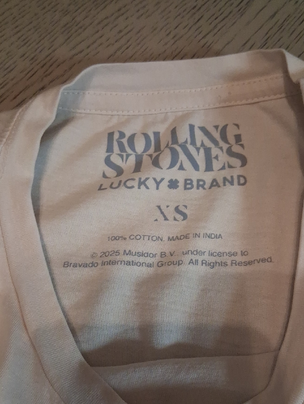Lucky Brand White Tee with Black Lettering and Red Tongue Graphic - Picture 4 of 6